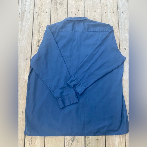 Dickies Work Shirt Mens 3XL Blue Button Cotton Mechanic Custodial Uniform - Picture 2 of 3